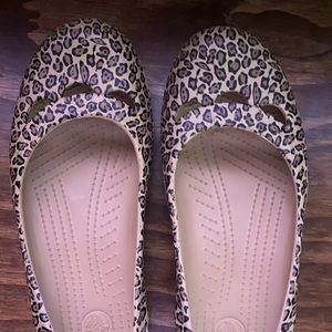 Leopard Crocs Size 8